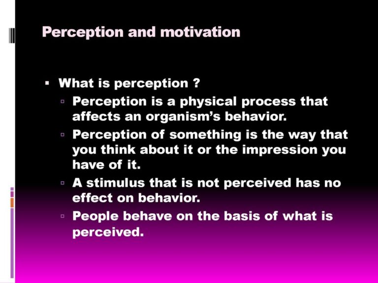 Can Motivation Affect Perception