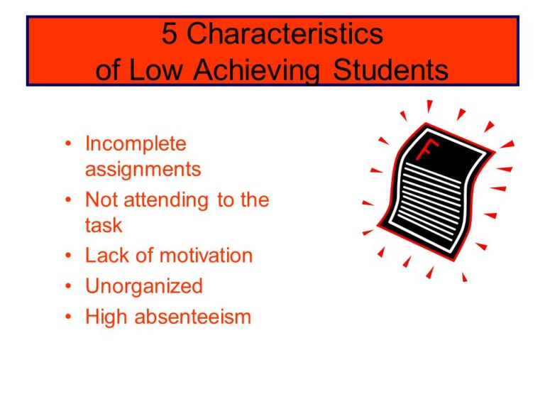 What are the Characteristics of a Low Achiever?