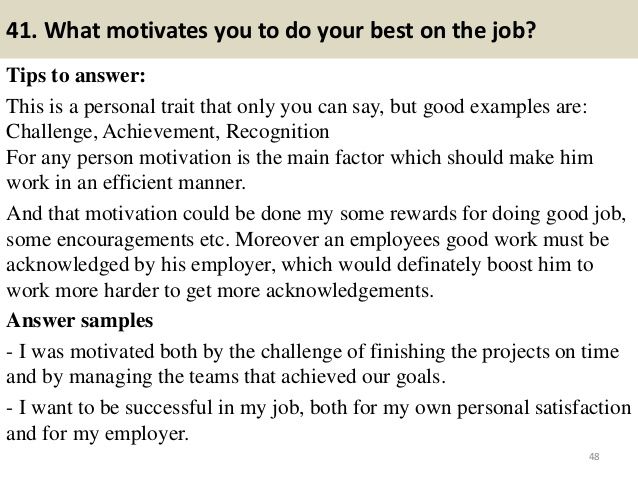 What Motivates You to Do a Good Job